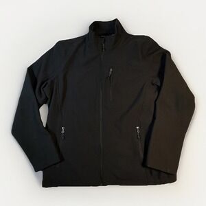 Swiss Tech Men's L 42/44 Soft Shell Jacket Black Full Zip Water Resistant